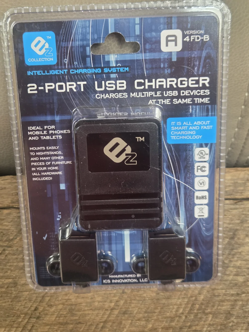 New Sealed eZ Collection 2-Port Mountable USB Charger ~ Bin 1B